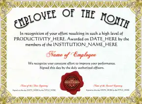 Employee Of The Month Award